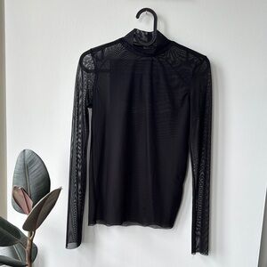 Elegant Black Sheer Women's Top